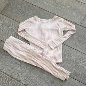 Petit Lem Pink Striped Kids Pajamas | 2Y
